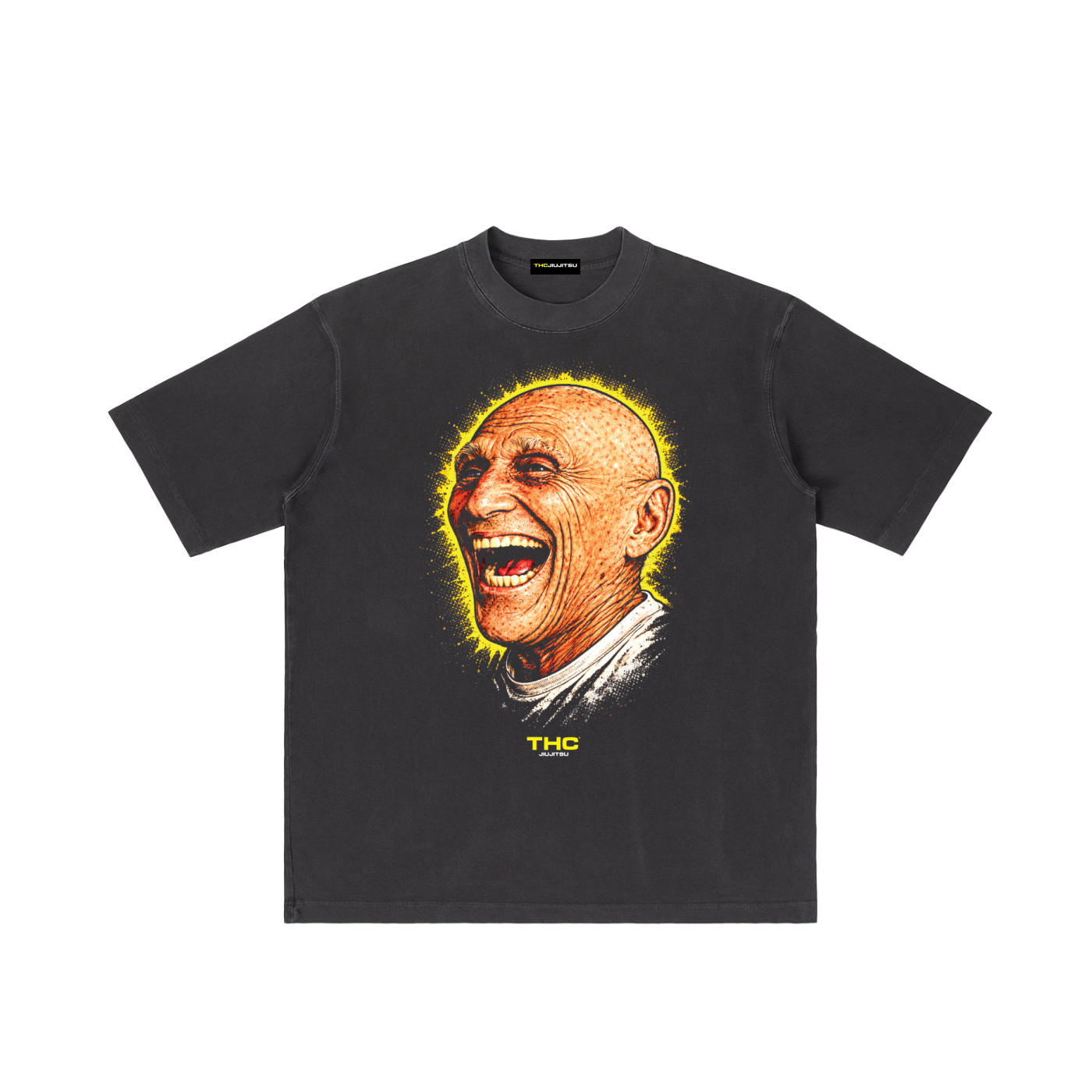 - Faces of jiu Jitsu (HELIO) - Vintage Wash Drop Shoulder T-shirt