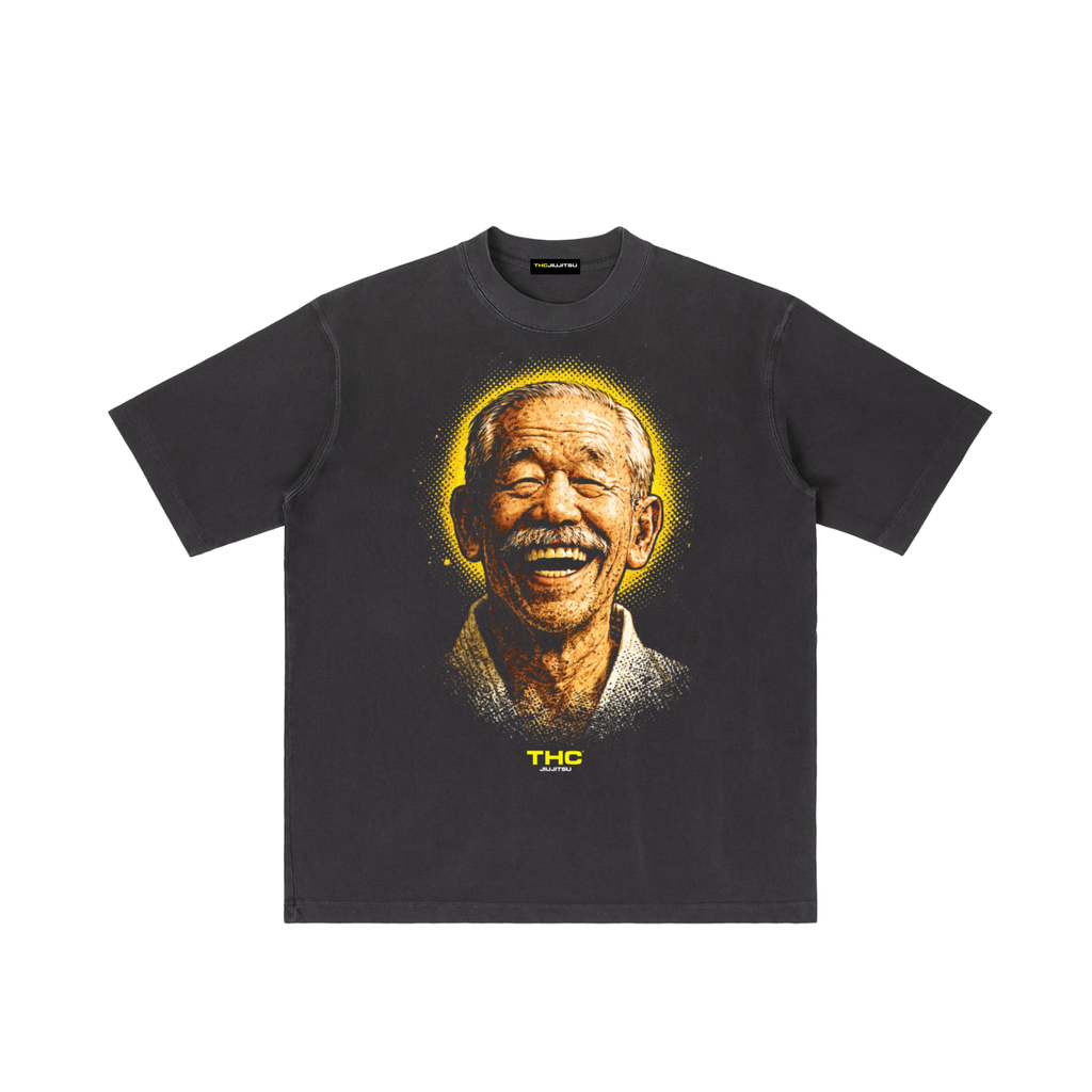 - Faces of jiu Jitsu (MAEDA) - Vintage Wash Drop Shoulder T-shirt
