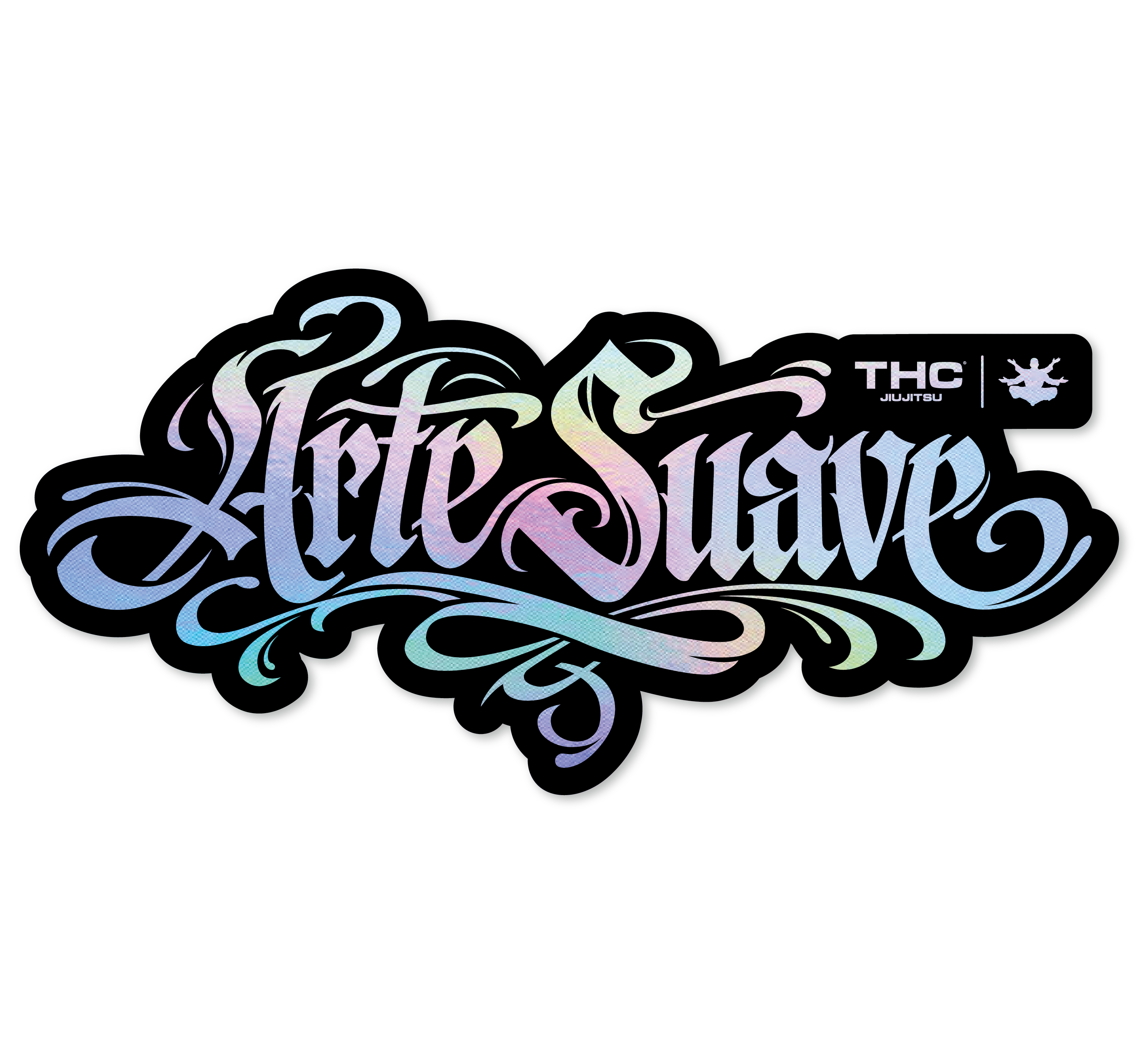 - ARTE SUAVE // GENTLEARTS X THC JIU-JITSU HOLOGRAPHIC STICKER 3 X 2.5 INCHES