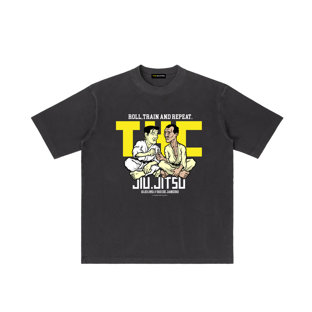 - Old School Rolls - Kimura vs Gracie T-Shirt Vintage Wash