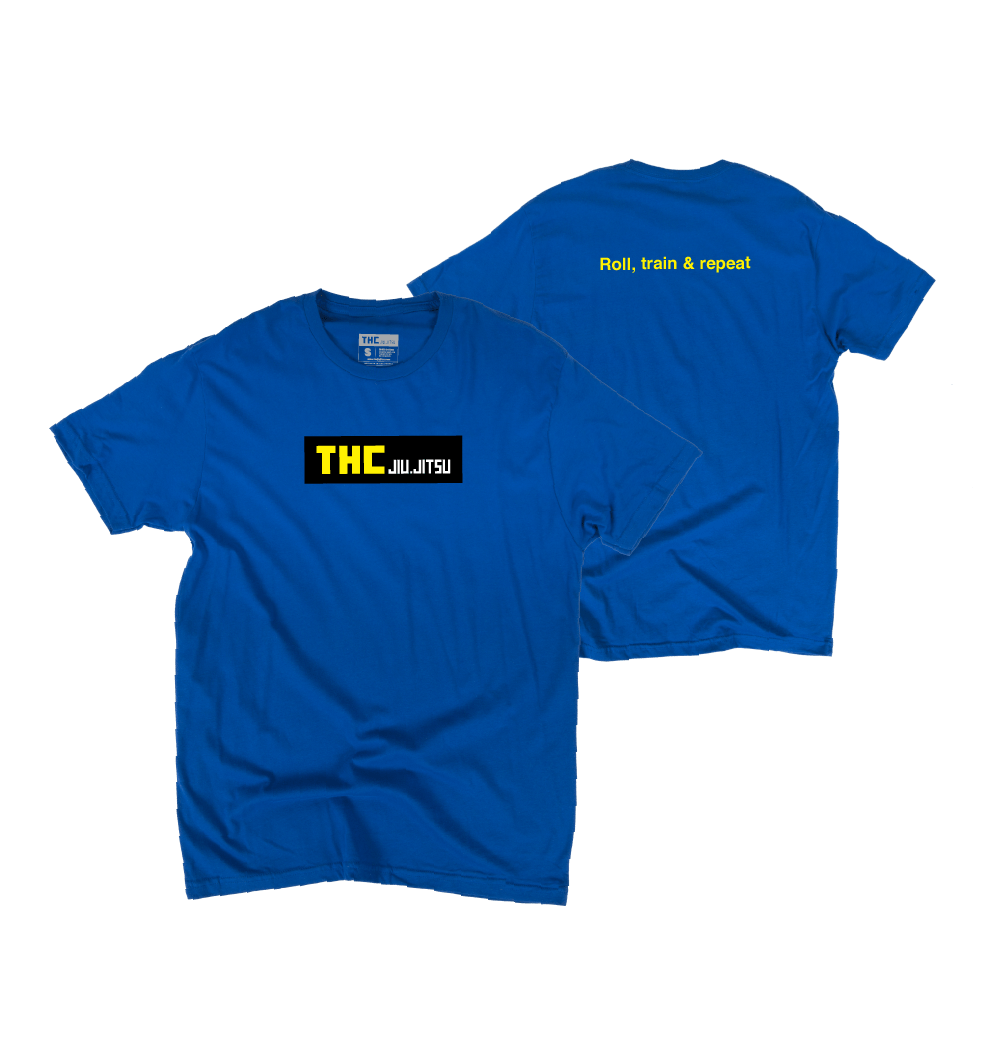 Roll, train & repeat - Blue - THCJiuJitsu